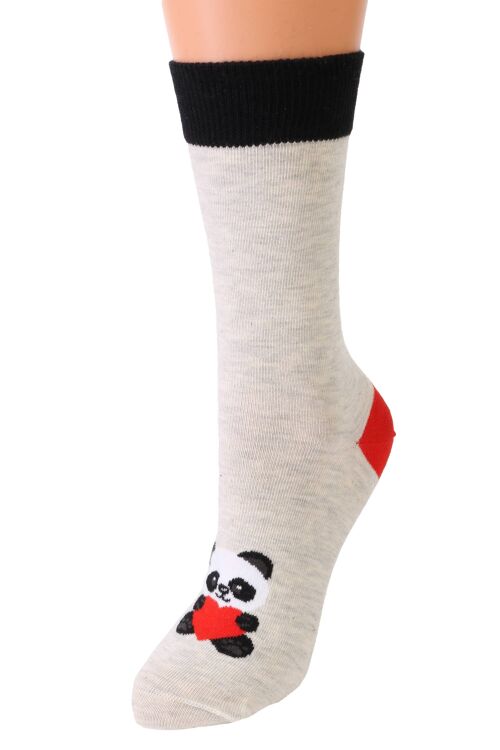 FRIENDSHIP grey Valentine's Day cotton socks 6-9