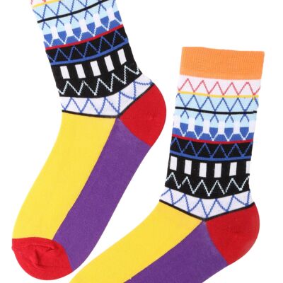 Calcetines de algodón AZTEC con formas de colores 9-11