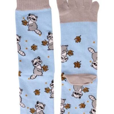 RACOON patterned toe socks for men and women