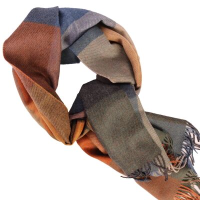 Grande écharpe en laine d'alpaga à carreaux colorés