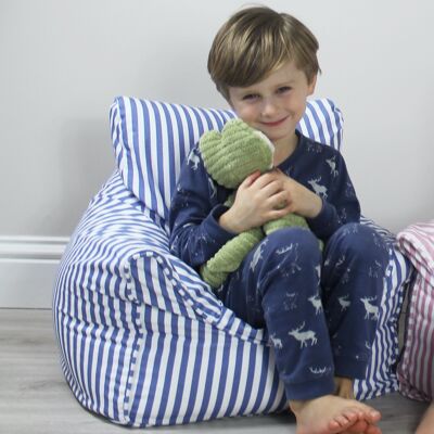 Child Bean Chair - Blue Stripe