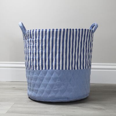 Quilted Toy Storage Bag - Blue Base