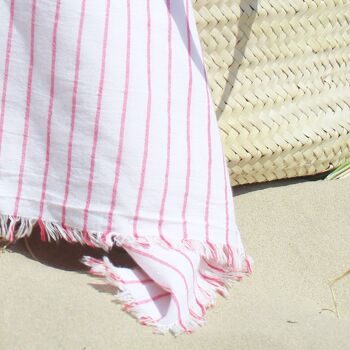 Serviette de Hammam Mono Stripe - Rose 1