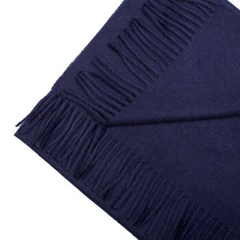Écharpe en laine d'alpaga bleu marine 2