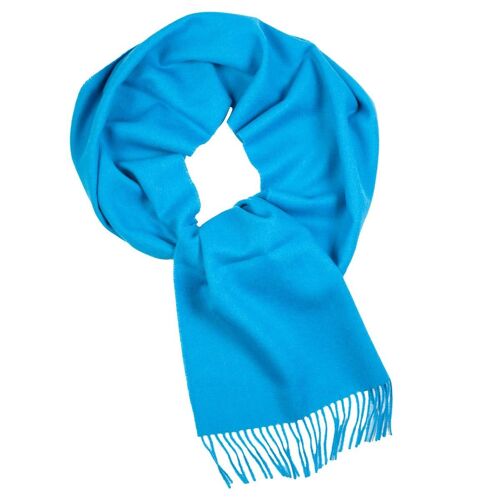 Bright blue alpaca wool scarf