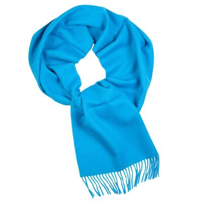 Bufanda de lana de alpaca azul brillante