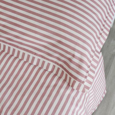 Set aus Bettwäsche und Kissenbezügen mit rosa Streifen – Einzelbett
