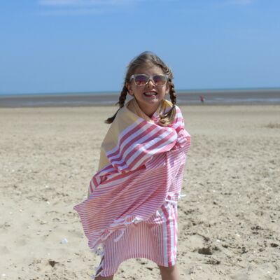 Serviette de Plage Hammam Stripy Rose/Jaune