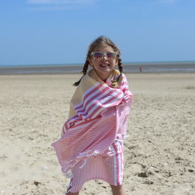Stripy Hammam Beach Towel  Pink/Yellow