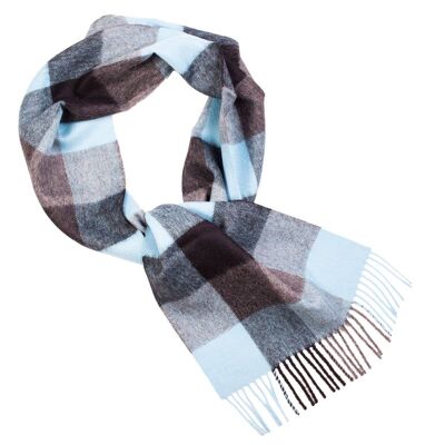 Écharpe en laine d'alpaga à carreaux turquoise