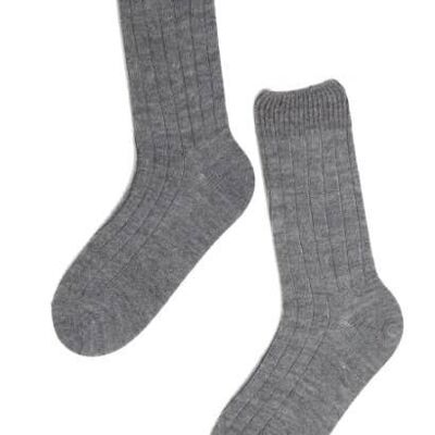 ALPAKA wool dark grey socks