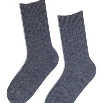 Blaue Socken aus ALPAKA-Wolle