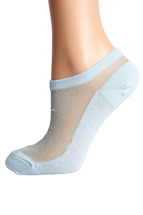 LUCINA light blue glittery socks for women 6-9