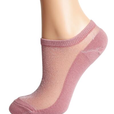 LUCINA old rose glittery socks for women 6-9