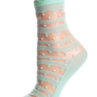 ANTONINA hauchdünne hellgrüne Socken für Frauen 6-9
