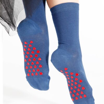 MOLLY blue cotton socks for women 6-9