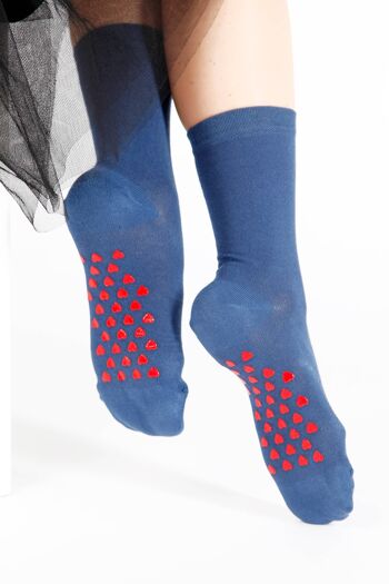 Chaussettes bleues en coton MOLLY pour femme 6-9 1