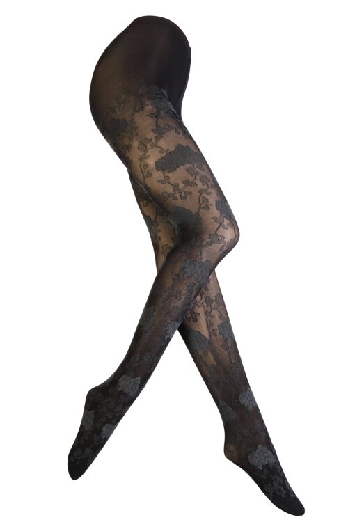 KARIN 60DEN tights with a floral pattern