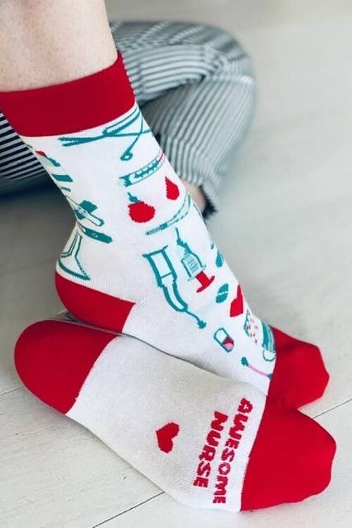 NURSE white cotton socks for men and women
