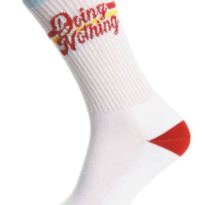 DOING NOTHING retro style white cotton socks