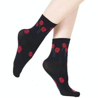 POPPY schwarze 60 DENIER Socken für Damen