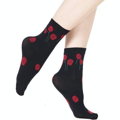 POPPY schwarze 60 DENIER Socken für Damen