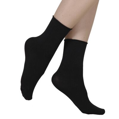 ELENA calcetines negros con seda 6-9