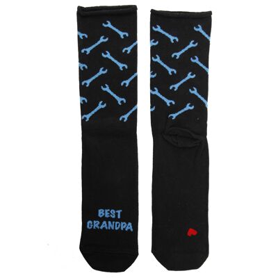 MATTI "BEST GRANDPA" schwarze Socken für Männer 7-11
