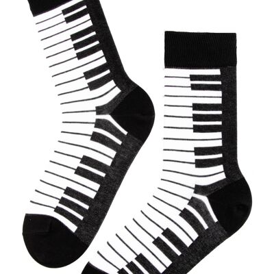 PIANO black cotton socks for women and men