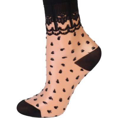 GRETA black sheer socks 6-9
