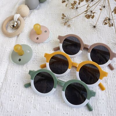 Sonnenbrillen | Sonnenbrille | Oliv - Weiß