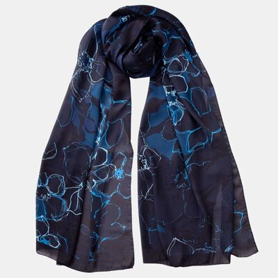 Vanessa - Silk Scarf/Shawl - Midnight