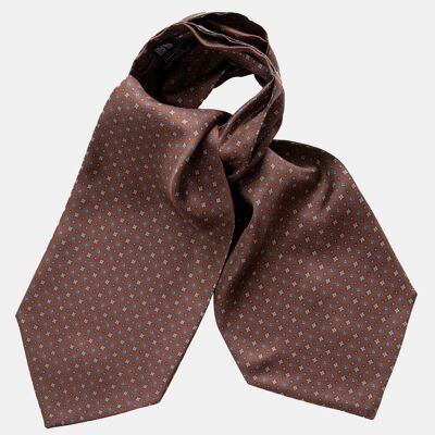Navona - Silk Ascot Cravat Tie - Chocolate