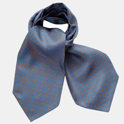 Navona - Silk Ascot Cravat Tie - Blu