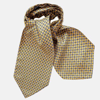 Corbara - Silk Ascot Cravat Tie - Yellow
