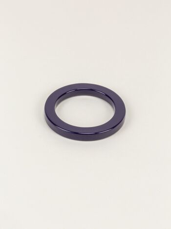 Bracelet fin bords droits laqué violet 2