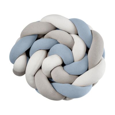 Braided bed snake Trio Light Blue Gray Natural