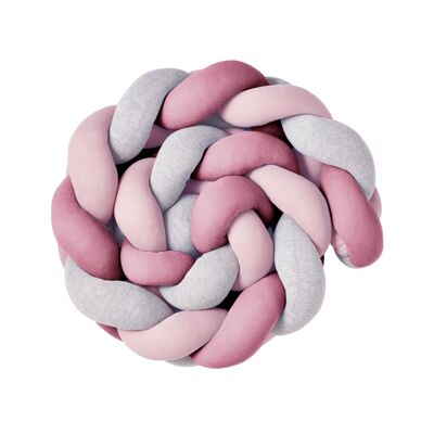Bed snake braided jersey trio berry pink grey