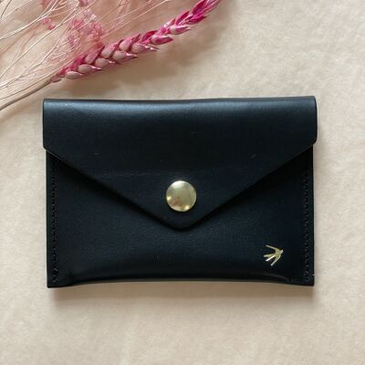 Suzanne Leather Card Holder - Black