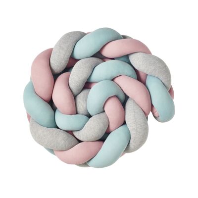 Cama serpiente trenzada jersey trio menta rosa gris