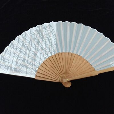 Natural silk fan with blank leaves