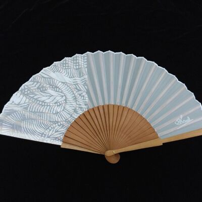 Natural silk white fan abstract design