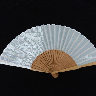 Natural silk white fan abstract design