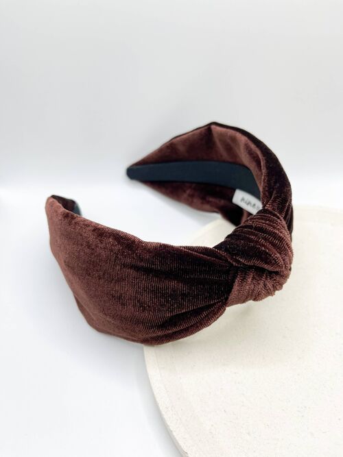 Knot Headband - Brown Velvet
