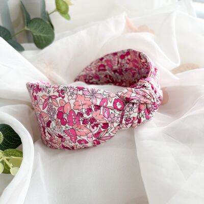 Knoten-Stirnband – Liberty London Pink Hyde Blumendruck