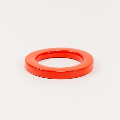 Fine bracelet with straight edges, orange lacquered