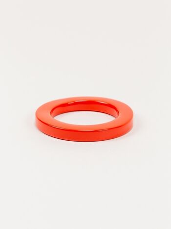 Bracelet fin bords droits laqué orange 1