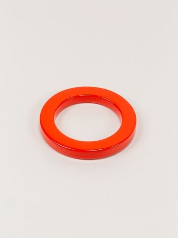 Bracelet fin bords droits laqué orange 2
