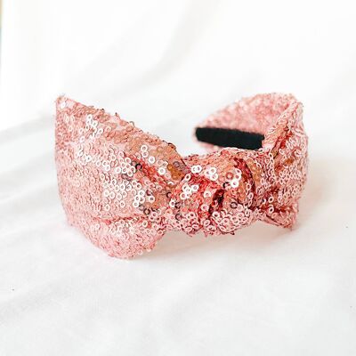 Knot Headband - Rose Gold Sequin