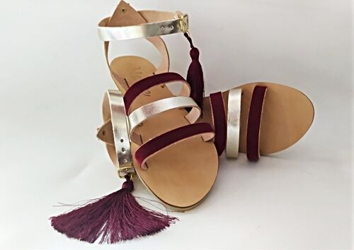 Made to Order Leather Spring , Summer Sandal for Girls : Evdoxia